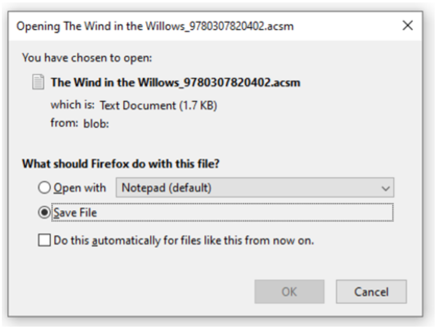 Screenshot: Browser file download dialog box