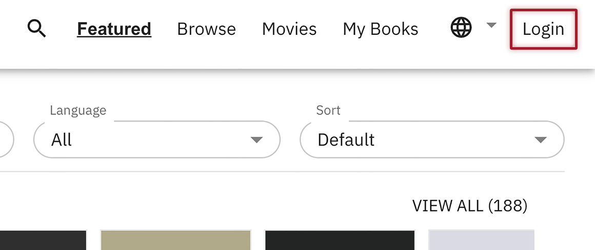 Captura de pantalla: Inicio de sesión de la aplicación web CloudLibrary