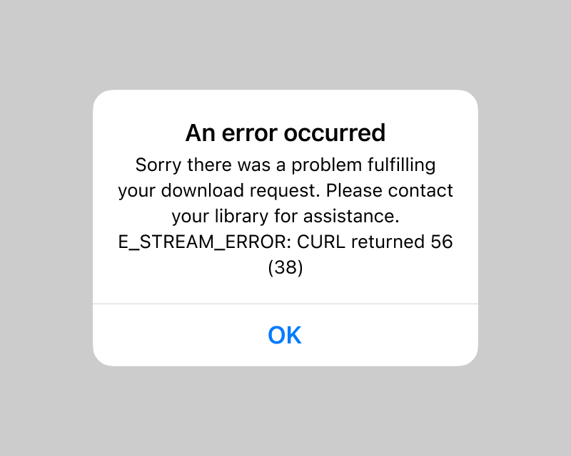 Captura de pantalla: Mensaje de error de Fulfillment