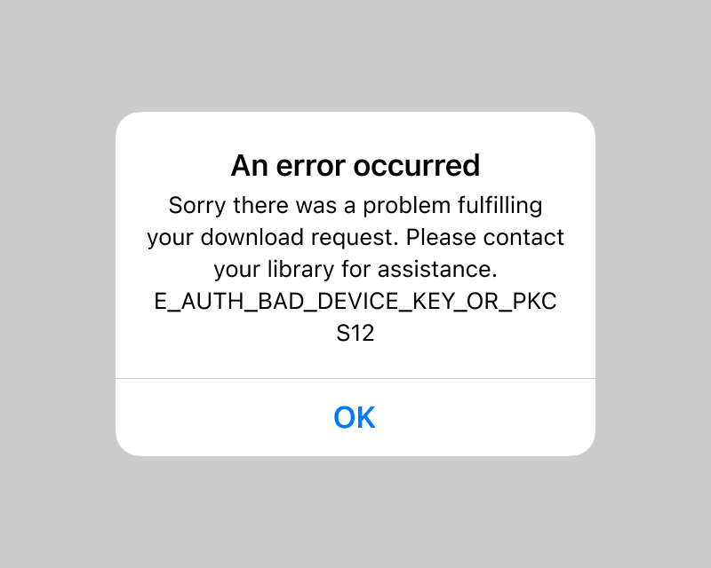 Captura de pantalla: Mensaje de error de Fulfillment