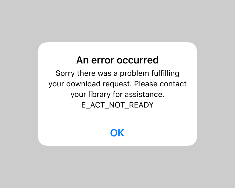 Captura de pantalla: Mensaje de error de Fulfillment